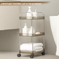 thumbnail image 6 of Acrylic Rolling Storage Cart 3 Tier Coffee, 6 of 6
