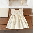 thumbnail image 5 of Ulitacool Girls Spring Dresses Round Neck Sleeveless Sundress Summer Dresses Floral Embroidery Lace Trim Sundress Adorable Wear Beige 18-24 Months, 5 of 5