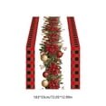 thumbnail image 3 of Hvmvliv 12x71 Inch Christmas Linen Table Banner with Festive Holiday Patterns for Dining Table Home Party Table Runners Decoration Multicolor, 3 of 6