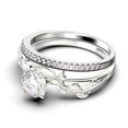 thumbnail image 4 of Vine Leaf Ring, Boho & hippie 1.50 Carat Round Cut Diamond Moissanite Engagement Ring, Wedding Ring in 10k Solid White Gold, Gift, Promise Ring For Her, Bridal Set, Matching Band, 4 of 4