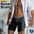 thumbnail image 2 of Rocky High-Performance 9" Men's Boxer Briefs with Stay-In-Place Pouch® Black 2X, 2 of 6