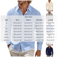 thumbnail image 2 of Gytharion Men's Plus Size Shirts Summer Cotton Linen Lapel Long Sleeve Button Down Blouses Solid Color Casual Fashion Tops with Pockets, 2 of 6