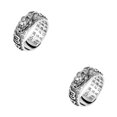 thumbnail image 2 of Jumpingount Anillo Vintage portátil para hombre, ceremonia, fiesta, niños, anillos de hip hop abiertos, joyería, adorno de mano a la moda, Plata 2piezas, 2 of 6