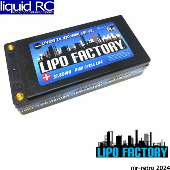 Trinity LF4023 2S 7.4v 4300mah 60C Shorty Pack with 5mm Bullets