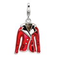 thumbnail image 1 of FB Jewels Sterling Silver 3-D Enameled Red Jacket w/Lobster Clasp Charm, 1 of 2