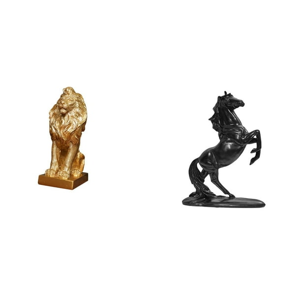 Escultura De León Y Caballo Majestuoso, Figura Artística Coleccionable, Adorno De Mesa, Estatua Decorativa Para Oficina, Hogar, Estantería, Paisaje, Dormitorio, Regalo De Cumpleaños.