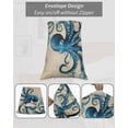 thumbnail image 7 of Vintage Blue Octopus Pillow Covers Queen Size 2 Pack, Summer Coastal Ocean Wave Soft Bed Throw Pillowcases Breathable Cooling Long Lumbar Body Pillow Sham Cover for Bed Sofa 20''x30'', 7 of 7