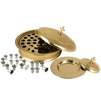Complete Communion Ware Set For Churches - 2 Trays, 2 Bread Plates, 80 Cups In Stainless Steel