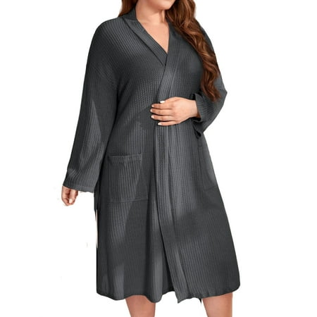

Casual Robes Long Sleeve Dark Grey Plus Size Robes & Robe Sets (Women s)