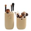 thumbnail image 4 of Silicone Makeup Brush Holder, Travel Makeup Brush Case, Soft Portable Makeup Bag Cosmetic Pouch, Anti-Fall Out Cover, Waterproof, Travel Essentials, 2.8×6.7 Inch Face Brushes Holder,Yellow, 4 of 8