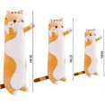 thumbnail image 3 of Cat plush pillow doll toy, soft cat plush long pillow toy, kitten body pillow gift for children and girlfriend (brown, 70cm)., 3 of 5
