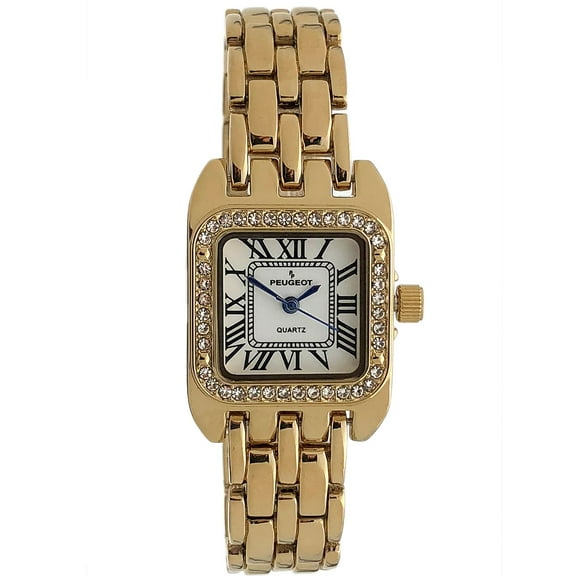 Peugeot Women's 24mm Gold Tank Panther Link Bracelet Watch