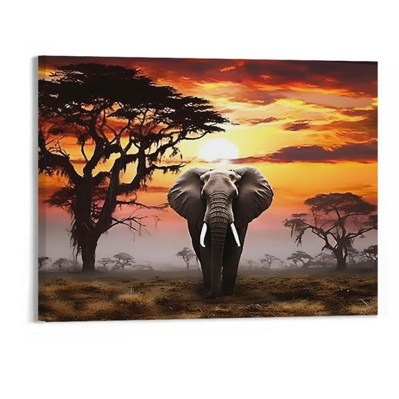 PRATYUS Canvas Print Elephant Canvas Wall Art Picture 20x16in for Living Room Bedroom 20x16in