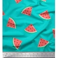 thumbnail image 1 of Soimoi Green Poly Georgette Fabric Watermelon Fruits Decor Fabric Printed Yard 52 Inch Wide, 1 of 3