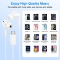 thumbnail image 7 of USB C Headphones Wired for iPhone 17 16 15, 2 Pack Type C Wired Earphones Ergonomic In-Ear Stereo Headphones Earbuds with Mic&Remote Control Noise Cancelling Compatible for Samsung Android, White, 7 of 7