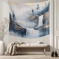 thumbnail image 5 of Navy Blue Mountain Tapestry for Bedroom Wall Hanging Tapestry, Vintage Abstract Art Ceiling Backdrop Tapestries Poster Blanket Wall Decor for Teens Room Living Room Dorm 59" x 90", 5 of 8