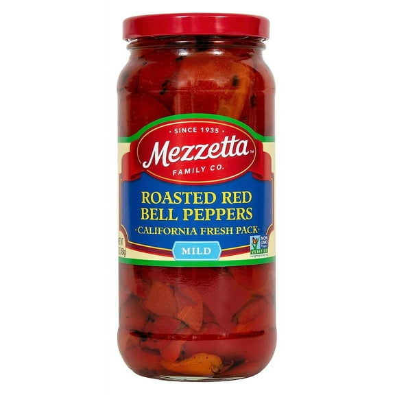 Pack of 6, Mezzetta Mild Roasted Red Bell Peppers, 16 oz​