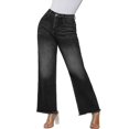 thumbnail image 5 of jeans de Mode Décontractés pour Femmes Printemps/été 2024 à Jambe Droite Rétro Tempérament Neuf-Quarts tzw, 5 of 5