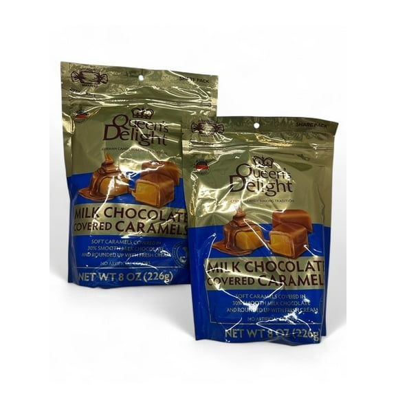 2-Pack Queen's Delight Milk Chocolate Covered Caramels, 8 oz Bags