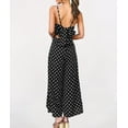 thumbnail image 4 of HLSOHJP Women's Polka Dot Wide Leg Jumpsuit Spaghetti Straps Bow Knot Strappy Playsuit Overalls Casual Loose Rompers, 4 of 6