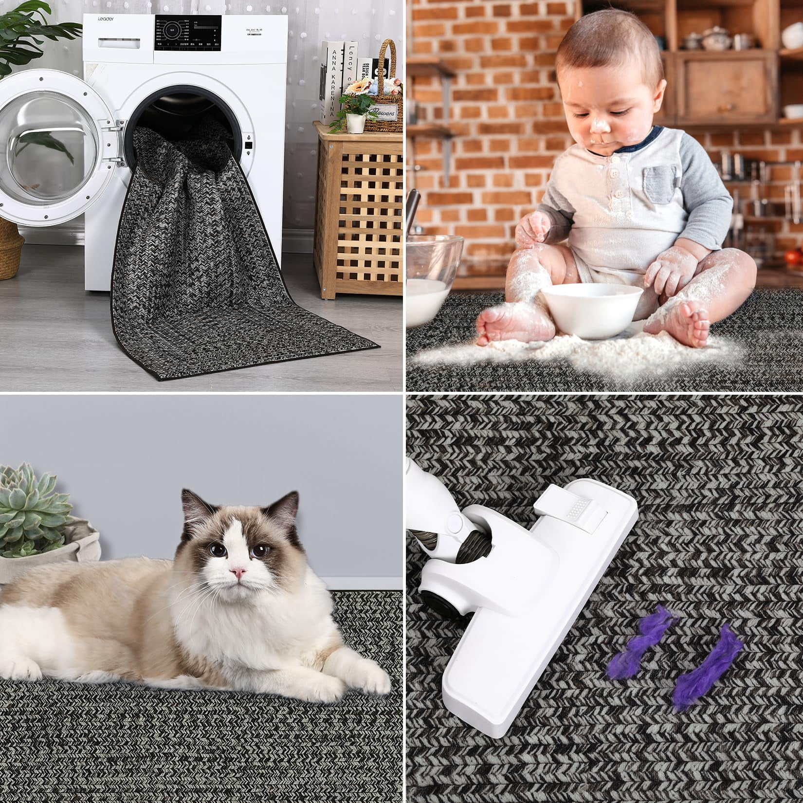 Danolapsi 8x10 Area Rug Machine Washable Rug for Living Room Print Braided Indoor Accent Rug Soft Bedroom Rug Farmhouse Large Area Rug Non Slip Throw Rugs Non Shedding Stain Resistant Carpet for Home