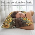 thumbnail image 5 of Sunflower Pillow Covers, Linen Long Throw Pillow Case, Yellow Summer Botanical Wooden Farmhouse Holiday Pillow Protector Decorative Cushion Cover for Living Room/Bedroom 16" x 24", 5 of 8