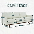 thumbnail image 6 of Leisuremod Chester Modern Leather 3 Seater Sofa With Birch Wood Base Mid Century Living Room Couch (White), 6 of 12