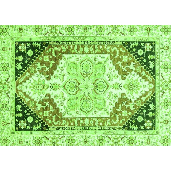 Ahgly Company Indoor Rectangle Abstract Green Modern Area Rugs, 8' x 12'