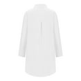 thumbnail image 6 of Itsame Womens Button Down Shirts, Long Sleeve Classic Solid Color Loose Cotton Linen Casual Tees White 2XL, 6 of 8
