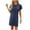 Blue, variant on gakvbuo Summer Dresses For Women 2024 Vacation Trendy Beach Dresses Women's Summer Solid Lace V-neck Short Sleeve Solid T-shirt Top