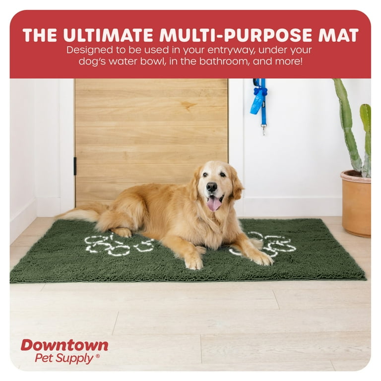 My Doggy Place Dog Mat for Muddy Paws, Washable Dog Door Mat, White, Runner  