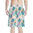 thumbnail image 2 of Binienty Men's Board Shorts Swim Trunks With Tropical Leaf Pattern - Quick Dry for Beach Vacation and Water Sports, 2 of 10