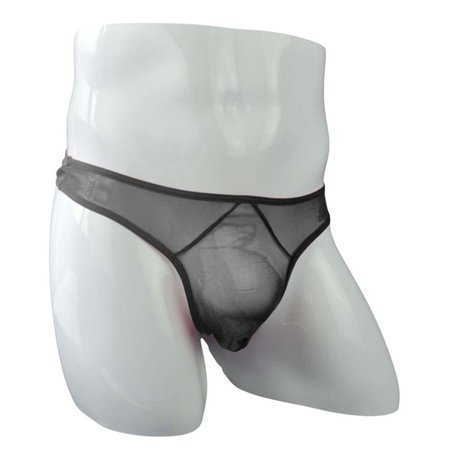 

Men Sexy Transparent Mesh Breathable Solid Color Fashion Thong T-String Panties