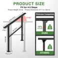 thumbnail image 6 of 5 Step Hand Rails for Outdoor Steps,Porch Railing for Stairs Fits 4 or 5 Steps, Deck Railing, Black, 6 of 7
