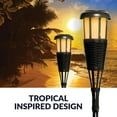 thumbnail image 4 of Solar Flickering LED Island Torches, Dusk-to-Dawn Dancing Flame Outdoor Landscape Lighting, Black, 2-Pack, 4 of 8