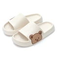 thumbnail image 5 of VerPetridure Slippers for Women and Men Cute Bear Print Shower Bathroom Sandals Open Toe Soft Cushioned Extra Thick Non-Slip Massage Pool Gym House Slipper, 5 of 5
