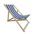 thumbnail image 4 of Barara King wood sling chair blue Stripe Broad blue Stripe (color: Dark blue) folding chaise lounge chair, 4 of 7