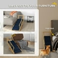 thumbnail image 4 of Dog Bed PawHut Dog Ramp, Adjustable 4 Height Pet Ramp, Foldable Wooden Dog Stairs with Non-slip Mat for Small to Large Dogs to Get on High Bed or Sofa Couch, Natural Wood Finish,Large Dog Bed, 4 of 10