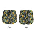 thumbnail image 5 of Lsque Hand Drawn Citrus Fruits Elegant Lemons Printed Women's Running Shorts with Liner Pockets,Elastic Quick Dry Workout Athletic Gym Yoga Shorts,Womens High Waist Shorts-Small, 5 of 9