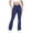 Navy, variant on Woman Casual Solid Color Elastic High Waisted Tight Lift The Hip Outdoors Fitness Workout Flare-Leg Yoga Pants M