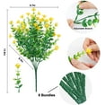 thumbnail image 6 of Morttic 6 Bundles Outdoor Artificial Flowers UV Resistant Fake Boxwood Greenery Shrubs Faux Plastic Plants Decor for Indoor Outside Hanging Planter Yard Farmhouse Home Garden Wedding (Yellow), 6 of 10