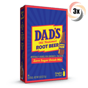 3x Packs Dad's Old Fashioned Root Beer Drink Mix Singles | 6 Sticks Each | .53oz