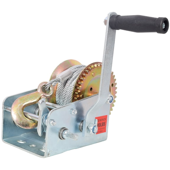 LiviNest Heavy-Duty Hand Winch for ATV: 3500LBS Manual Winch with 32.8FT Cable - Two-Way Ratchet & Galvanized Shell for Boat Trailer Towing - 4.1:2.4:1 Gear Ratio Portable Hand Crank