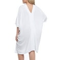 thumbnail image 5 of HDE Womens UPF 30+ Short Kaftan Cover Up Oversize Plus Size Swimsuit Shirt Dress White, 5 of 5