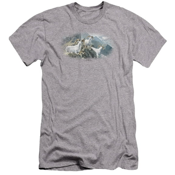 Wildlife - High Trails Dall Sheep - Premium Slim Fit Short Sleeve Shirt - Small