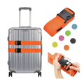 thumbnail image 2 of Correas de nailon ajustables para equipaje de viaje, accesorios para maletines, bolsos de mano, cinturones protectores para maletas, color rosa, 2 of 5