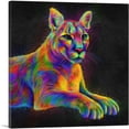 thumbnail image 1 of ARTCANVAS Cougar Colorful Animal Canvas Art Print - Size: 12" x 12" (0.75" Deep), 1 of 9