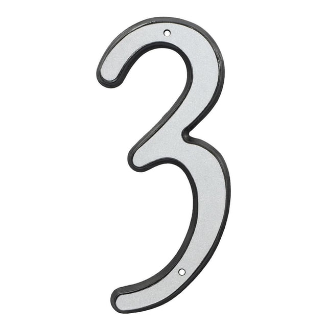 Número 3 Plástico Hy-Ko Gris 10.1X4.6 Cm