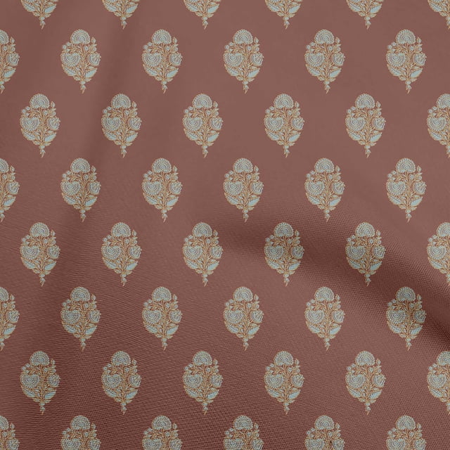 oneOone Cotton Cambric Maroon Fabric Asian Block Print Craft Projects Decor Fabric Printed By The Yard 42 Inch Wide