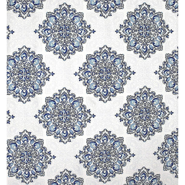 Arakesque Marina Blue Floral home decor Drapery Fabric